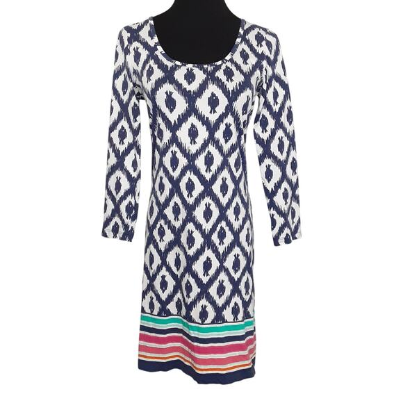 Lilly Pulitzer Beacon T Shirt Dress Pima Cotton Little Fish Chase Bomber Blue S - Picture 1 of 8